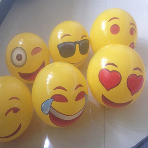 Emoji Inflatable Beach Ball Outdoor Fun Sport Toy Ball/ 2 PCS