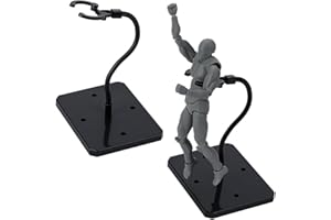 FINGERINSPIRE 2 Set di Supporti per Figure d'Azione con Ossa di Serpente Regolabili 93x73x177mm Supporti da Esposizione per Minifigure in Plastica Nera con Base Rettangolare per Modelli di HG RG SHF