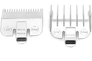 PONGNAS Accessorio pettine universale per tagliacapelli Wahl, set di pettine professionale da 1,5 mm 4,5 mm per guida di taglio in acciaio inossidabile(Argento)