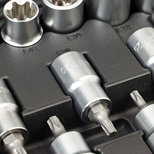 Steckschlüsselsatz 19tlg für TORX Schrauben| WIESEMANN 80195 | Chrom-Vanadium Stahl | Für Außen-Torx Schrauben| Für Innen-Torx Schrauben| Spezial | im Werkzeugkoffer - 4