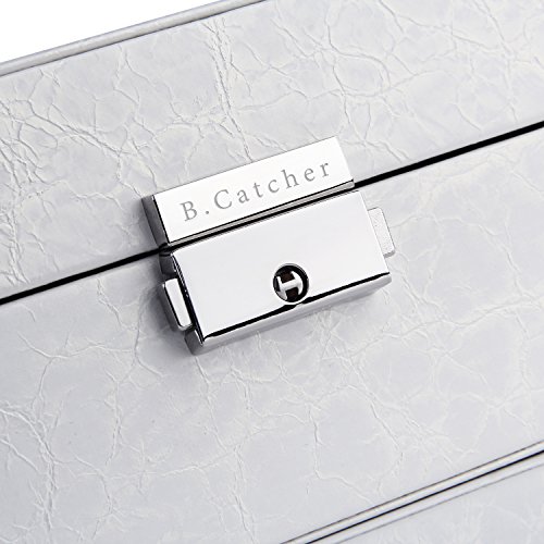 B.Catcher Schmuck Box PU Leder abschließbar Jewelry Organizer Großer Speicher Fall - 5