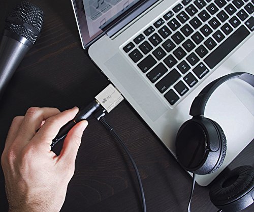 EC Technology Externe USB Soundkarte Aluminium C Media Chipsatz, Kompatibel mit Windows, Mac, Plug & Play-Silber - 6