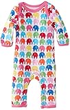 Toby Tiger Baby-Girls Organic Cotton Multi Elly Printed Sleepsuit Romper