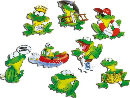 Magnettafel Frosch – Lauschige Design Metall Magnetpinnwand 60×40 cm – Memoboard Pinnwand mit Motiv: Natur & Tiere Froschteich – inkl. 8 Magnete Frösche für Magnetwand – Original GUMA Magneticum® - 2