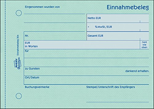 Avery Zweckform 304 Einnahmebeleg mit Dokumentendruck (A6 quer, 50 Blatt) grün - 2