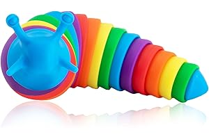 Zolunu Fidget Slug Toy, Stress Relief articolato - Sensory Flexible Slug Fidget Toy, Fun Relaxation Gifts per bambini e adulti (Colorful)