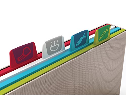 Joseph Joseph Index Set von 4 Hygiene, farbcodierten Schneidbretter, silber - 2