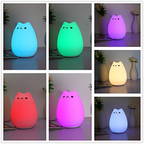 SOLMORE LED Nachtlicht mit 8 Beleuchtung Touch Schalter USB Nachtlichter Nachttischlampen Schlummerleuchten Stimmungslichter Weiche Silikon Lampe für Kinder Baby Tisch Zimmer Schlafzimmer - 2
