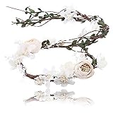WEICHES MATERIAL - Unser Blumengirlanden-Stirnband aus feinsten Kunstblumen, Simulationsranken und weichen Stoffblättern. Ausgezeichnete handgefertigte Materialien und exquisite Verarbeitung, lassen es sehr realistisch aussehen
