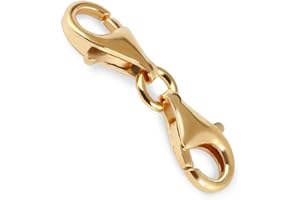 DIY925 My-Bead Doppel Karabiner XS 925 Sterling Silber 24K Gold Basis Verschluss Wechselverschluss für Armbänder und Halsketten DIY