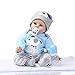 Produktbild Decdeal Junge Reborn Baby Puppe Silikon Babypuppe 55cm mit Blau Augen