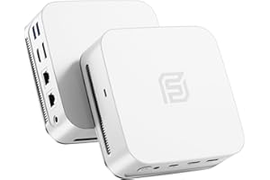 FUNYET Mini PC Laptop Win 11 Pro, 16 GB de RAM DDR4, SSD de 512 GB, procesador N95 (hasta 3,4 GHz), HDMI + DisplayPort/RJ45 x2/WiFi/Bluetooth 5.0/USB 3.2, Compatible con Pantallas 4K, Blanco