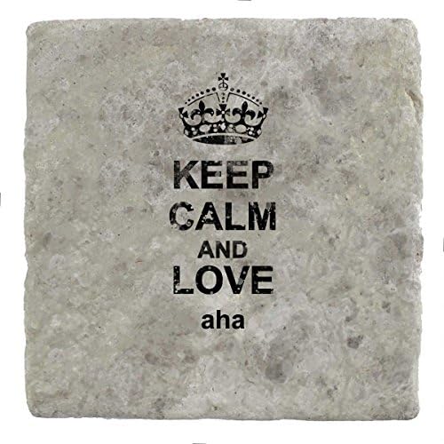 Keep Calm and love aha - Marble Tile Drink Coaster