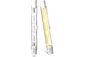 Lamptobe Lampadina Alogena R7S 78mm 120W 230V, 78mm Lampadina Alogena R7S Dimmerabile J78 Lineare Alogena Luce Bianca Calda 2800K per Lampade da Terra e Illuminazione Paesaggistica, 2 Pezzi