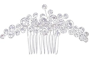 SIMMPU Fermagli per Capelli da Sposa, Copricapo Sposa Strass Silver Wedding Hair Vines Accessori Pettine per Capelli da Sposa Strass Accessori Fiore Capelli Pettine Fermagli per Donne e Ragazze - Argento