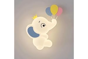 GUANSHAN Lampada da parete a LED creativa con design a cartoni animati, a protezione per gli occhi, illuminazione da parete di sfondo, lampada da comodino per ragazzi, ragazze e cameretta