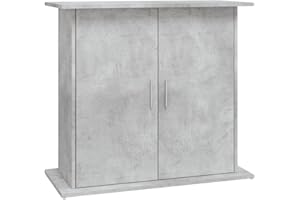 vidaXL Engineered Wood Aquarium Stand with Ample Storage, Modern Design and Sturdy Support, Concrete Grey - Decorative Piece for Home