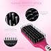 Hair Straightener,Longko 3 In 1 Electronic Hair Straightening Brush With LCD Temperature Control 120? to 200?, Hair Comb with Fast Styling, Detangling Electric Straightener(Rose Red)