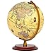 Produktbild Desktop Globus HJCA Hochwertige Holz HD Globus Student Schreibtisch Wohnzimmer Dekoration Teaching Englisch Antike Legierung Halterung Holzsockel Stabil 2 Farbe Optional Größe: 32 * 25 CM Lernutensili