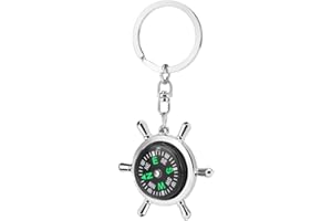 IKAAR Compass Outdoor Navigation Mini Compass Keyring for Camping Hiking Wild Survival Travel Gift Silver