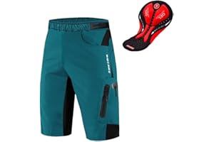 WOSAWE Shorts de Vélo pour Hommes Respirants 3D Gel Rembourrés VTT sous-vêtement Séchage Rapide Cuissard