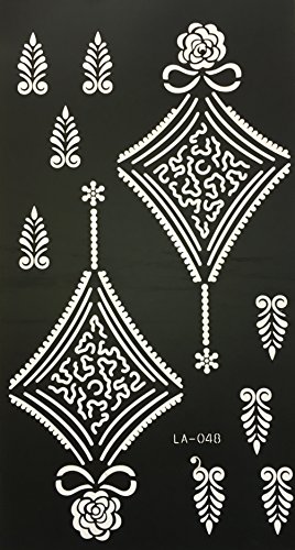 Henna Tattoo Schablone Vorlage 10 Sheet + 2 Henna Golecha Kegel Farbe schwarz Neela 10 Henna Bemalung - 8
