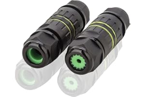 3DBUYER 3Pin Waterproof Junction Box, M16 Cable Gland 3.5-10mm (ABS+PC) IP68 Waterproof Cable Connector Electric Inline Wire Black Pack Of 2