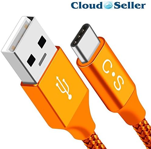 Cloudseller USB Type C Cable, USB C to USB A Charger (1 Metre), Nylon Braided Fast Charging Cord for Samsung Galaxy Note 8, S8, Google Pixel, LG V30 V20 G6 5, Nintendo Switch, OnePlus 5 3T 2 (1 Metre, Orange)