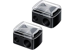 NOPKESV 2 Stück Makeup Sharpener,Universal Anspitzer,Kosmetikspitzer,Spitzer für Kajalstifte,Augenbrauenstift,Lippenkonturenstift,Eyeliner,Präzisionsklingen,Handlich für Unterwegs