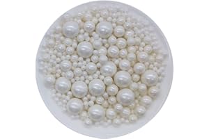 Lukinuo Essbare weiße Perlen Zucker Streusel 130g/ 4.6oz Süßigkeiten Mixing Backen Dessert Kuchen Streusel für Cupcake Toppers Cookie Dekorieren Eis Feiern Valentinstag Halloween Weihnachten Zubehör