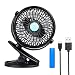 Produktbild Yasolote USB Ventilator mit Clip, Wiederaufladbar und USB-Stromversorgung Tischventilator, Tragbar 4 Inch Mini Ventilator, Multifrequenz Frei Tempo Kontrolle, Leiser Betrieb, 360° einstellbar für Außen, Kinderwagen, Zuhause, Büro, Auto, Camping