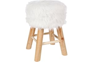 ATMOSPHERA CREATEUR D'INTERIEUR Atmosphera - Taburete 'Oslo' Efecto Pelo Blanco