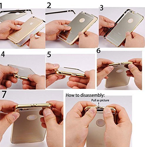 Sunroyal    Samsung Galaxy Note 2 N7100 funda carcasa de alta calidad PC metal Bumper case   cover S  per delgado Bling Metal Edge arco Bumper Parachoques Frame   espejo espalda caso Resistente a los ara  azos y anti-golpes para Galaxy Note 2- Mirror Oro