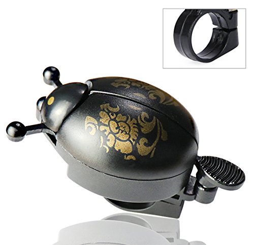 ProHomer Campanello Bicicletta, Bicicletta Bell per Tutte le Bicicletta, Sound Crispy Wide Range Fino a 100dB Sound, per Manubrio Alarm Horn 21-23mm (Scarafaggio, Nero)