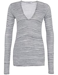 Dorothee Schumacher Mujer Stripe Up. Sudadera Grey White Stripe