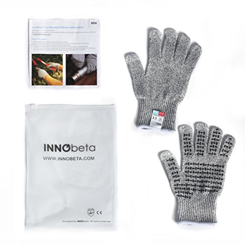 InnoBeta Schnittschutzhandschuhe Arbeitshandschuhe schnittfeste Touchscreen Anti-Rutsch Grip Handschuhe – Hochleistung Level 5 Schnittschutz Grau (XL) - 5
