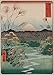 Produktbild UTAGAWA HIROSHIGE "Die Ahornblätter von Mama, Tekona-Schrein und Tsugi-Brücke" 250 g/m², glänzend, Kunstdruck, A3, Reproduktion