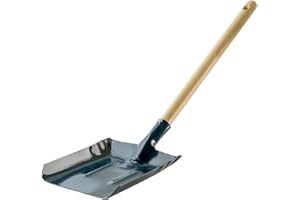 GARD N TOOL Strong Metal Coal Shovel with Wooden Handle | 11-Inch-Wide Metal Shovel Fireside Dust Ash Pan | Large Coal Scoop to Easily Collect Coal, Ashes, Dust, and Garden Wastes