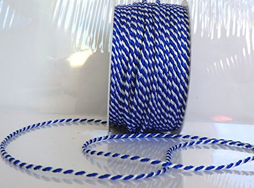 KORDEL 50m x 2mm blau – weiß Drehkordel KORDELBAND Dekoband SCHLEIFENBAND Schnur - 2