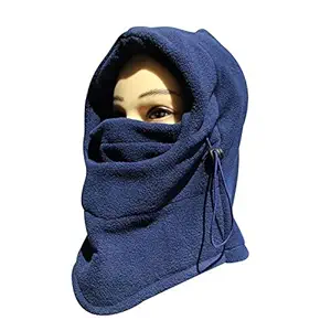 LIGHTER HOUSE Unisex Adult Multifunction Thermal Fleece Balaclava Hood Snood Ski Snowboarding (Navy Blue)