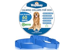 Woyamay Collare Calmante per Cani, Collare Calmo per Cani Regolabile, Naturale Collari Calmante per Cani Anti-Ansia, Collare per Cani Feromoni 60 Giorni per Cani di Tutte Le Taglie, Blu (2 Pezzi)
