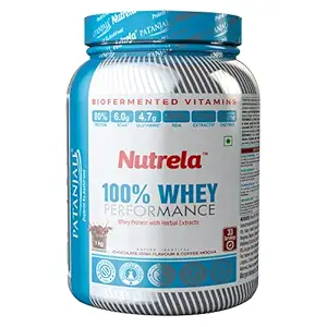 Nutrela 100% Whey Performance Protein Powder Supplement with Biofermented Vitamins & Digestive Enzymes, Pre Post Workout - Chocolate Flavour - 1 Kg - 33 Servings