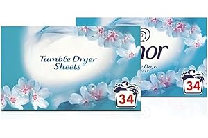 ZOPPER 2 x 34 Tumble Dryer Sheets Spring Awakening Fabric Conditioner Fresh Cloth Fresh Fragrance Long Lasting Freshness Tumble Drying for Clean & Soft Fabrics (68 Sheets)