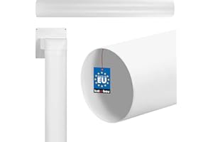 KOTARBAU® - Tubo di ventilazione tondo in PVC, 1000 mm di lunghezza e 125 mm di diametro, colore bianco
