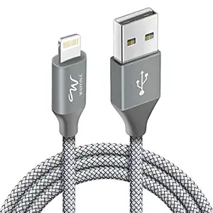 Wayona Nylon Braided WN3LG1 USB Syncing and Charging Cable for iOS Devices (3 FT Pack of 1, Grey)