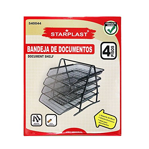 540044 - BANDEJAS DE METAL DE 4 PISOS PARA EL ESCRITORIO  IDEAL PARA USO OFICINA  4 PISOS 