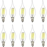 mengjay C35 6 W filamento LED candela lampada 500 Lumen 50 W equivalente a lampadina, attacco E14, a forma di fiamma, Angolo 