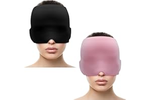 HENGBIRD Lot de 2 Bonnet Migraine Froid et Chaud 360° Thérapie avec Gel pour Douleurs Bandeau Anti Migraine Réutilisable avec Gel Épais et Masque Froid pour Soulager le Stress, Sinus et Maux de Tête