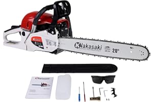 KNAKASAKI Motosierra De Gasolina con Rendimiento De Corte De 78CC, 3,0CV, Motosierra De Gasolina De 20 Pulgadas Para Árboles De Granja, Jardín Y Rancho, Motosierra Profesional,