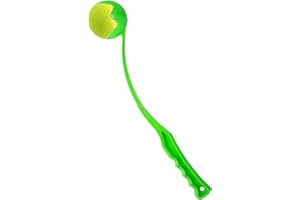 ANAMZ Ball Thrower Dog Hands Free Dog Ball Launcher Pick Up and Throw Play - Tennis Ball and Launcher Toy - Puppy Toys, Toys for Dogs Exercise & Training for Large Medium Small Dogs (1 Green Launcher 36cm)